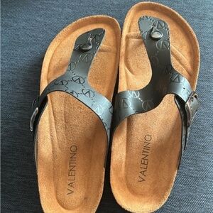 Valentino Black and Tan Sandals